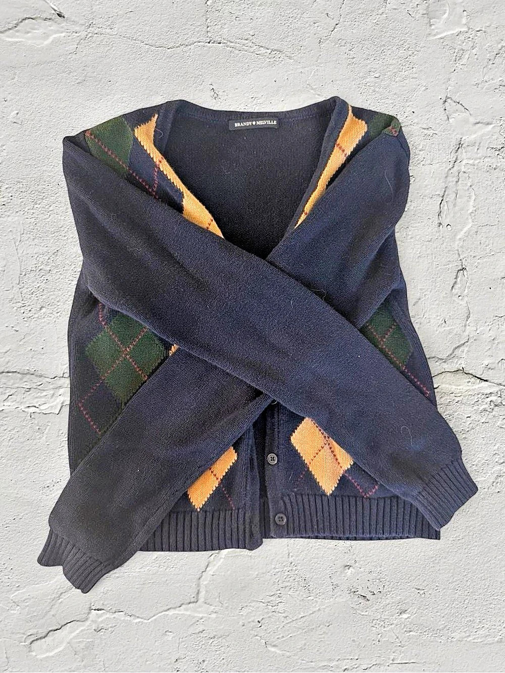 Brandy Melville Elizabeth Argyle Cardigan Blue & Green